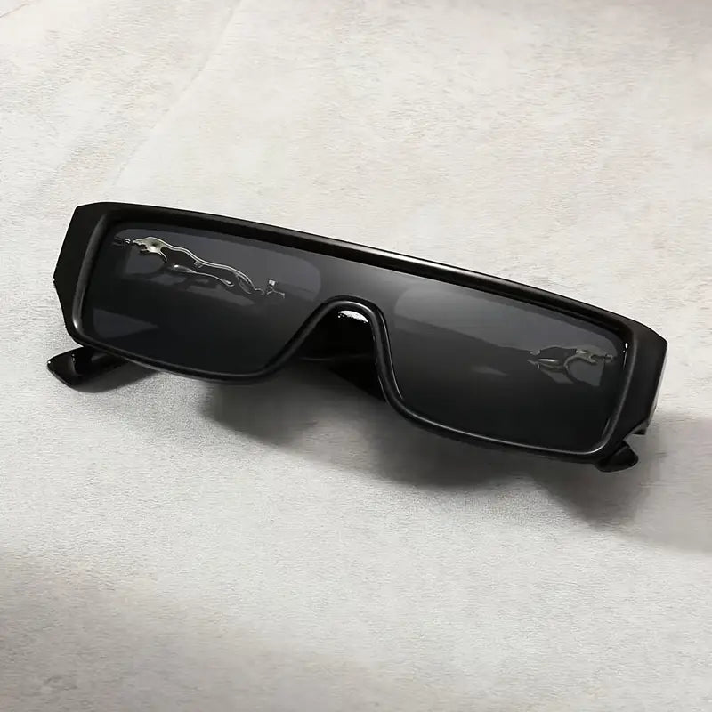 Tiger Rectangular Black Sunglasses