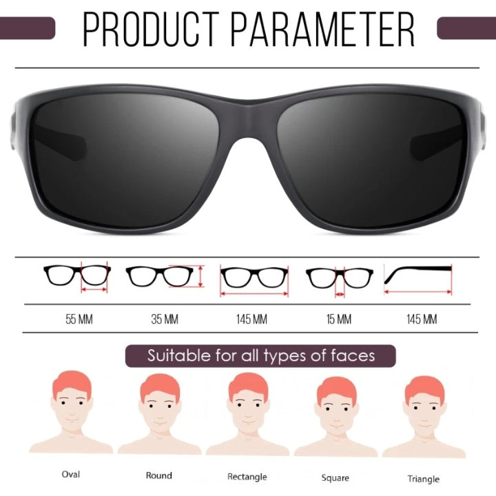 Polarized Black Curved Sunglasses