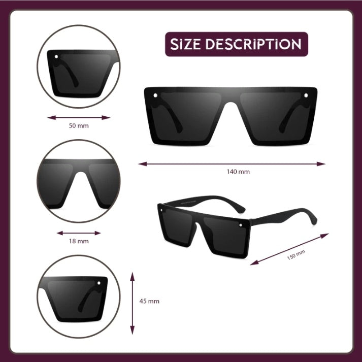 Full Black Square Sunglasses