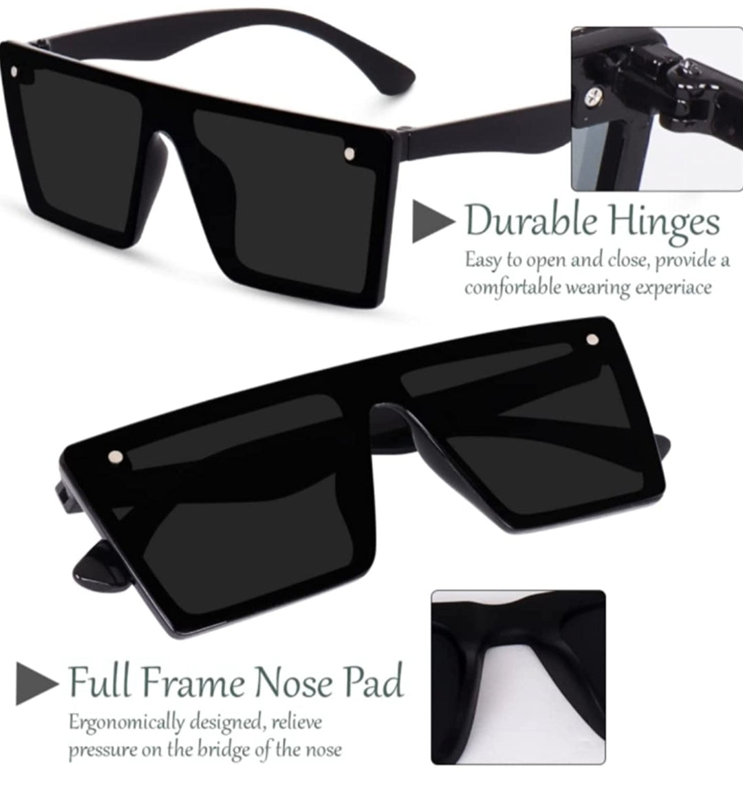 Full Black Square Sunglasses
