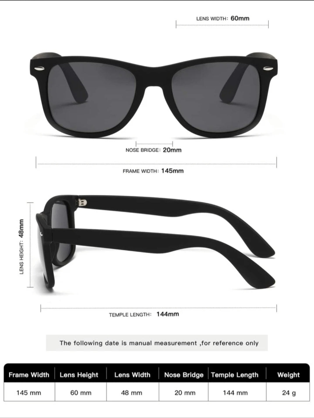 Wayfarer Polarized Black Sunglasses