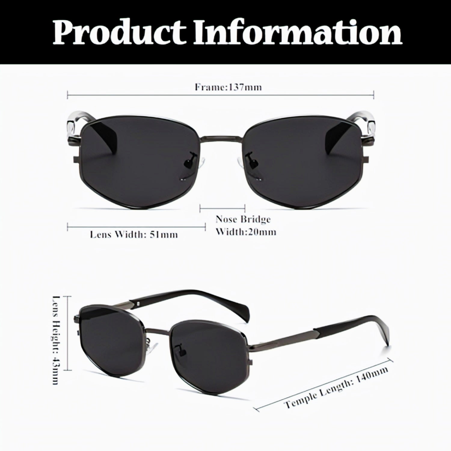 Metallic Black Sunglasses