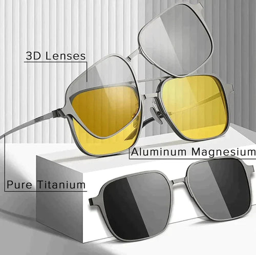 Aviators with Yellow & Black Clip-Ons