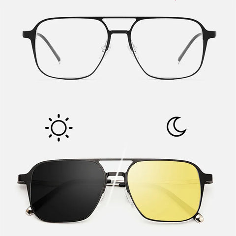 Aviators with Yellow & Black Clip-Ons