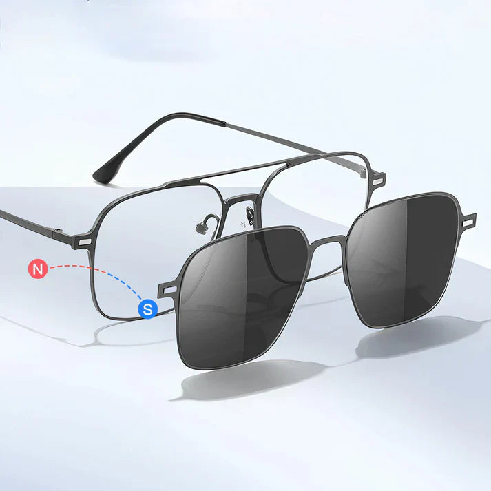 Aviators with Yellow & Black Clip-Ons